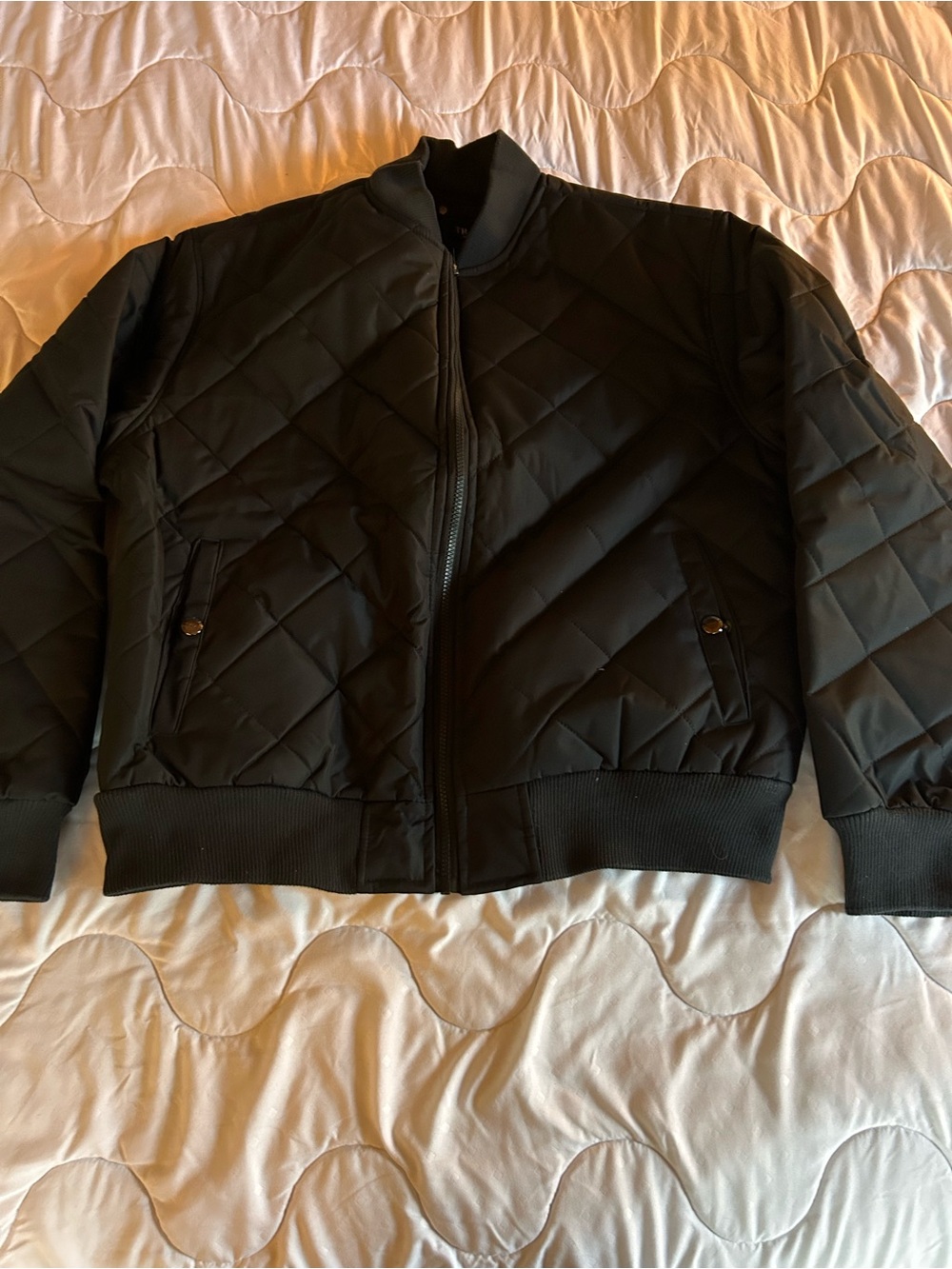 Trac Black Quilted Bomber Jacket